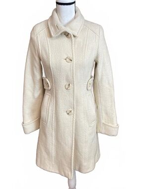 Kenneth Cole winter white wool blend coat size 2